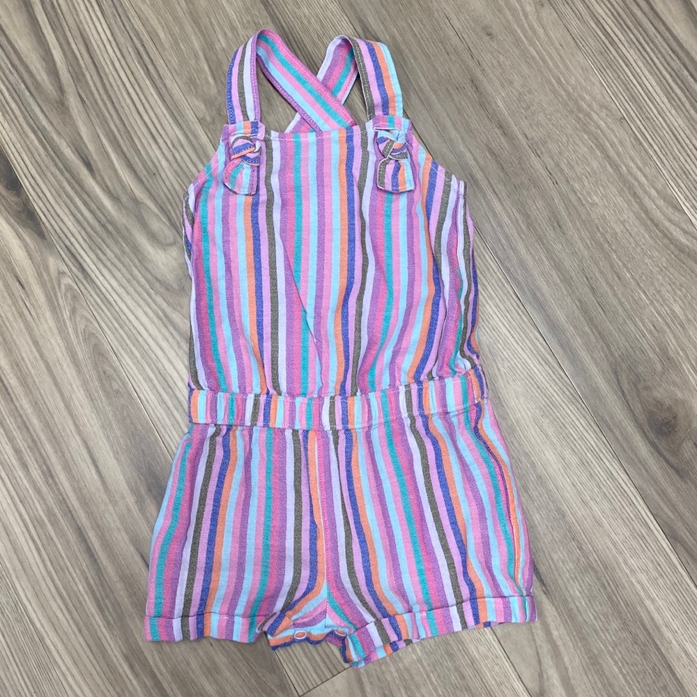 Girls 2T Multi Colored Striped Romper